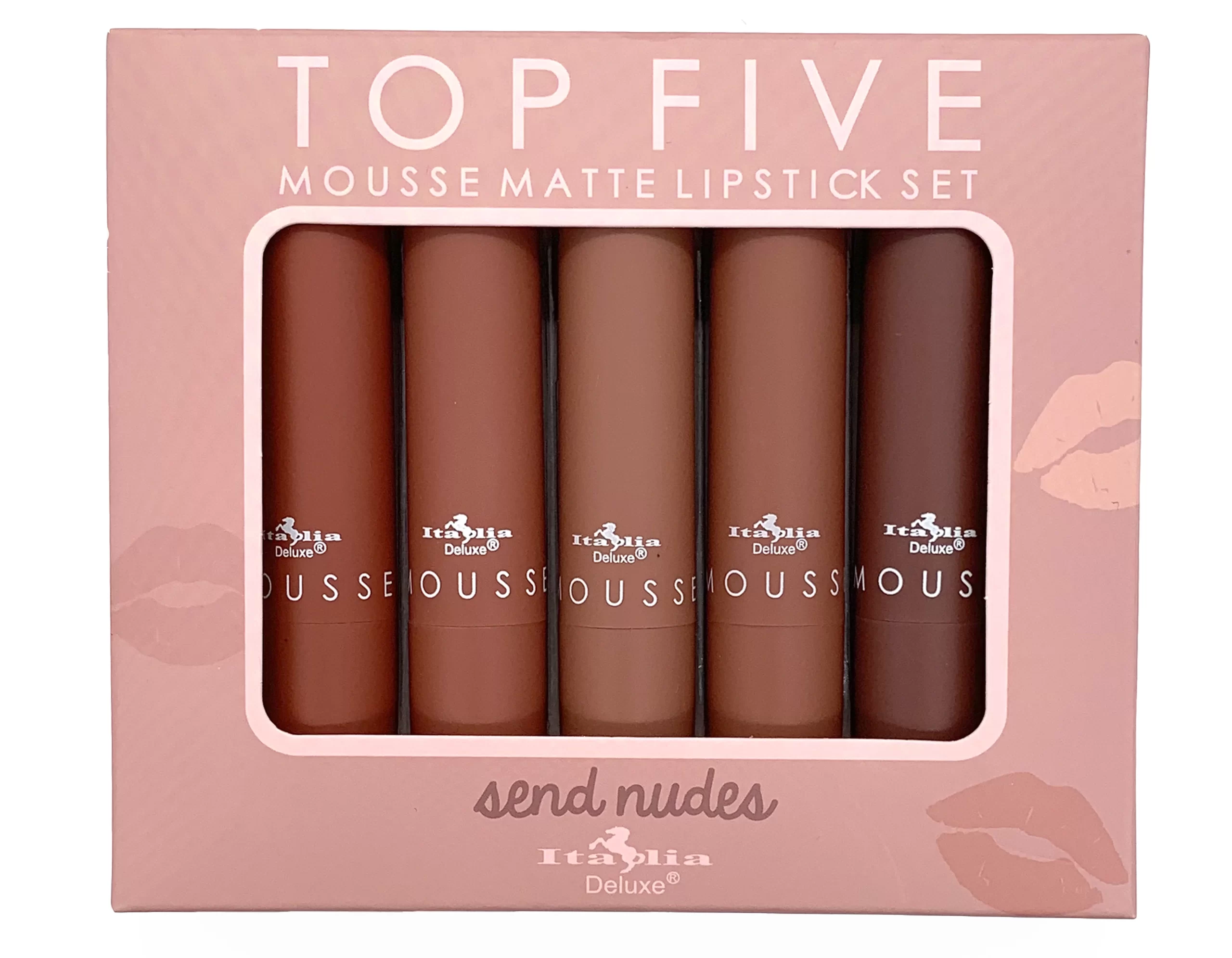 Labiales Send Nudes Mate Mousse Top Five Set Italia Deluxe