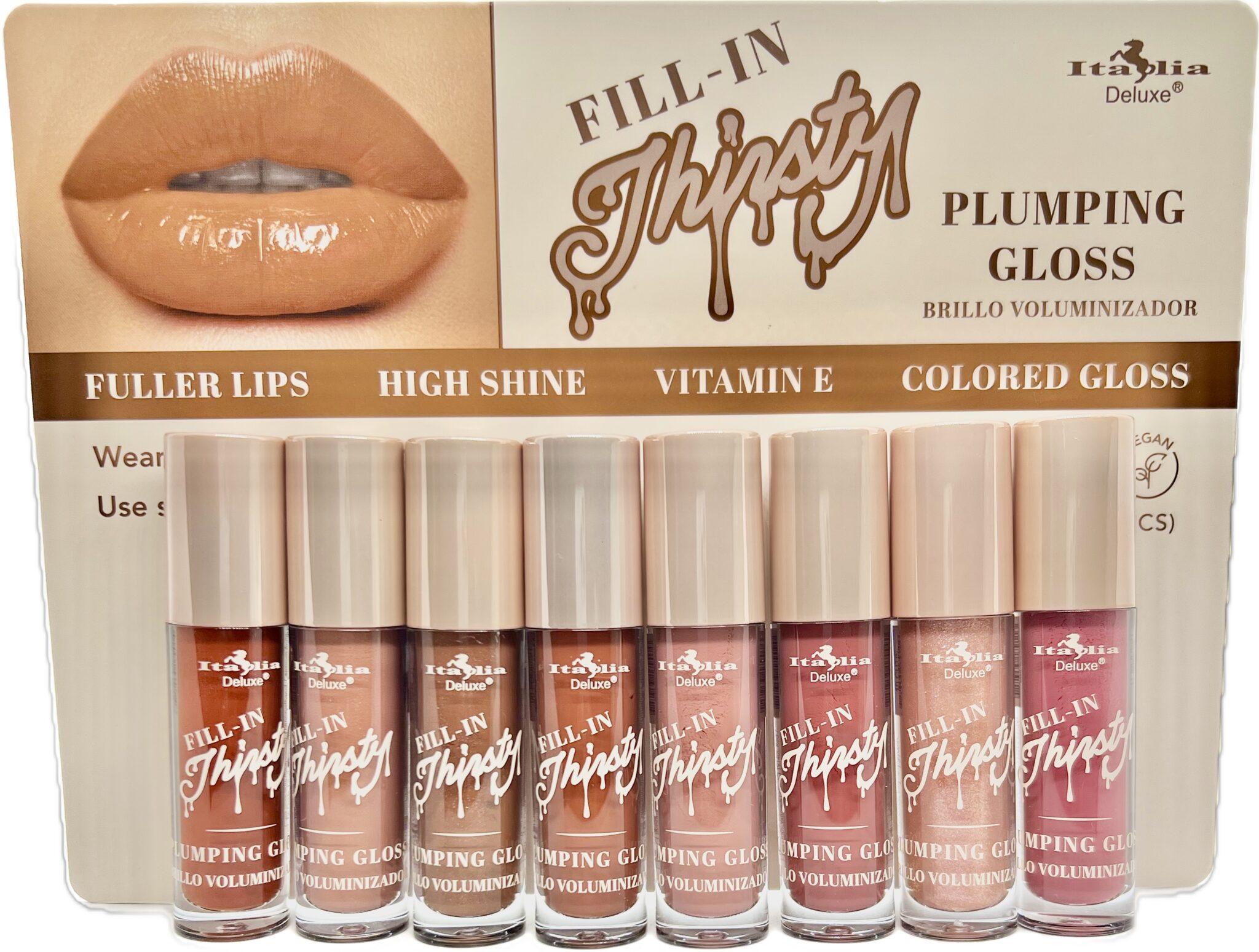 Gloss Fill In Thirsty Colored Plumping Set Piezas Italia Deluxe